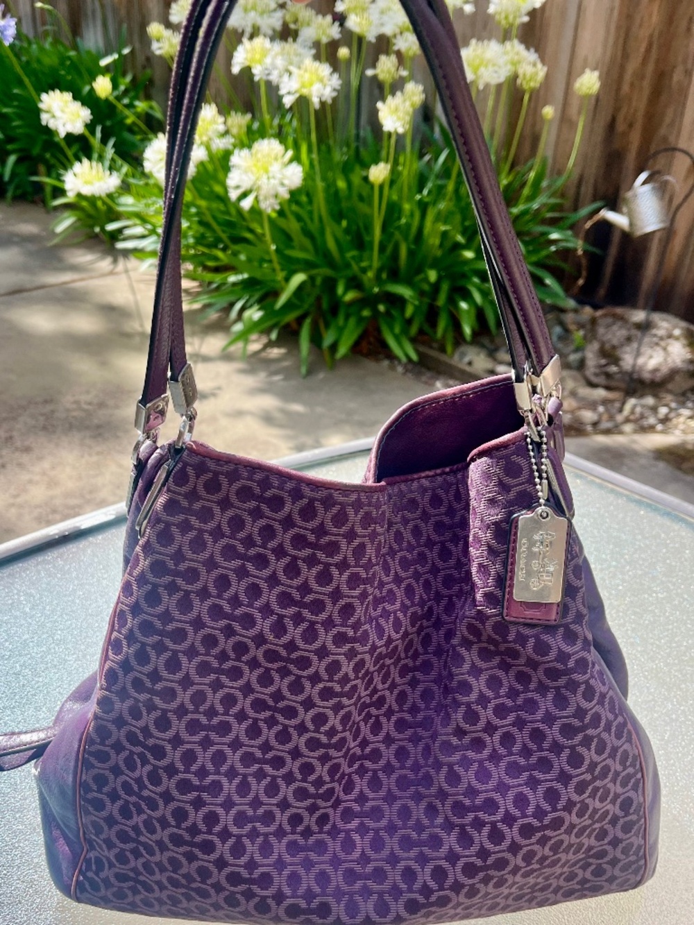 Coach Purse 12" x 10-12"/ Matching Wallet 7 1/2" x 3 1/2" Purple